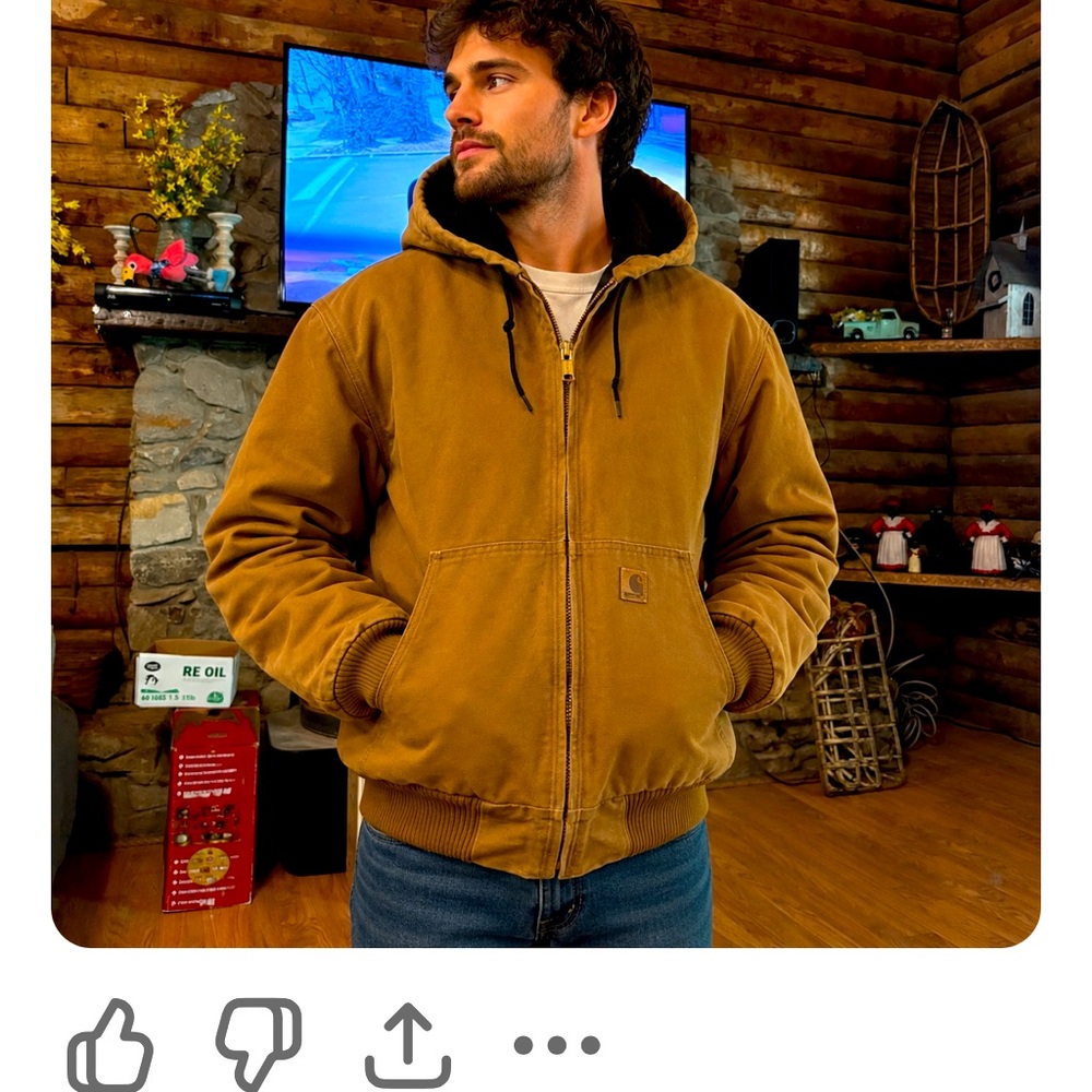 Carhartt Brown Hooded Canvas Jacket